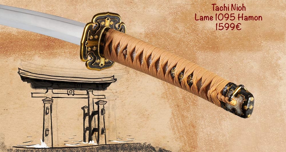 katana acier 1095 lamme damassée noire tachi sword japan japon acier lame traditionnelle